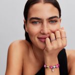 Pandora  - Szikrázó rózsaszín karikagyűrű - 192999C02-56