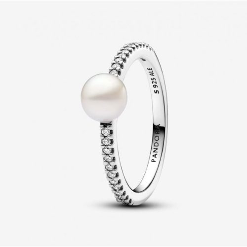 Pandora  - Kezelt édesvízi tenyésztett gyöngy és pavé gyűrű