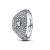 Pandora - Négyszögletes pavé koktélgyűrű - 193556C01-54