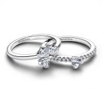 Pandora  - Szikrázó szerencsehozó lóhere szétválasztható gyűrű