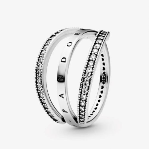 Pandora  - Forgatható Pandora logós és szívecskés gyűrű