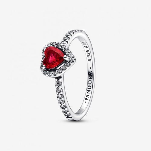 Pandora  - Piros szívű gyűrű