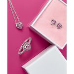 Pandora  - Kiemelt rózsaszín szív gyűrű - 198421C03-50