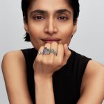 Pandora  - Kiemelt fehér szív gyűrű