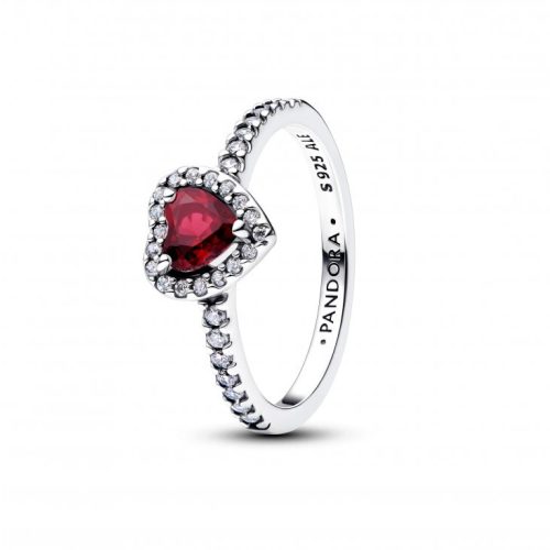 Pandora  - Kiemelt fukszia rózsaszín szív gyűrű