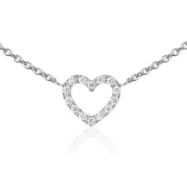 Moon Diamonds 20-00152-1255 - Fehérarany nyaklánc gyémánttal díszített szív medállal - 20-00152-1255