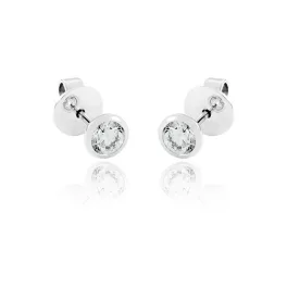  Moon Diamonds  - Fehérarany gyémántköves gombfülbevaló 30-00055-1255