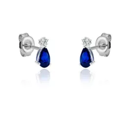   Moon Diamonds  - Zafír és gyémántköves fehérarany fülbevaó 30-50002-1555F