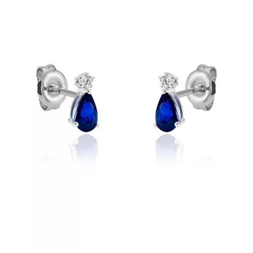 Moon Diamonds  - Zafír és gyémántköves fehérarany fülbevaó 30-50002-1555F