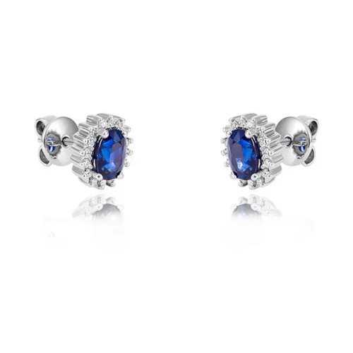 Moon Diamonds  - Zafír és gyémántköves fehérarany fülbevaló 30-70784-1555F