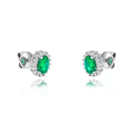   Moon Diamonds  - Smaragd és gyémántköves fehérarany fülbevaló 30-70784-1755F