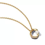 Pandora  - Organikus formájú pavé kör és kezelt édesvízi tenyésztett gyöngy collier nyaklánc - 363303C01-45