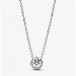 Pandora  - Szikrázó kerek glória medálos collier nyaklánc - 391174C01-45