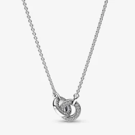 Pandora  - Signature összefonódó pavé medálos nyaklánc - 392736C01-45