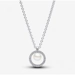 Pandora  - Kezelt édesvízi tenyésztett gyöngy és pavé collier nyaklánc - 393165C01-45