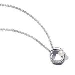 Pandora  - Organikus formájú pavé kör és kezelt édesvízi tenyésztett gyöngy collier nyaklánc - 393303C01-45