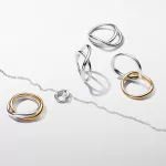 Pandora  - Organikus formájú pavé kör és kezelt édesvízi tenyésztett gyöngy collier nyaklánc - 393303C01-45