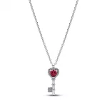Pandora  - Kiemelt szíves kulcs collier nyaklánc