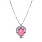 Pandora  - Rózsaszín glória szív collier nyaklánc