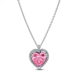 Pandora  - Rózsaszín glória szív collier nyaklánc