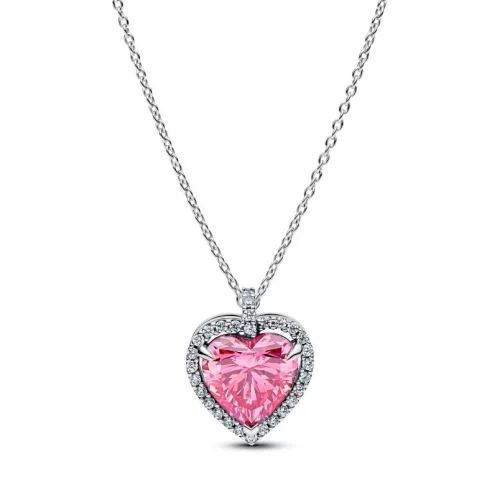 Pandora  - Rózsaszín glória szív collier nyaklánc