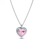 Pandora  - Rózsaszín glória szív collier nyaklánc