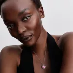Pandora  - Rózsaszín glória szív collier nyaklánc