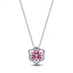 Pandora  - Herbárium szikrázó rózsaszín virág medálos nyaklánc