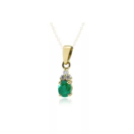   Moon Diamonds  - Smaragd és gyémántköves arany medál 40-00193-1750F