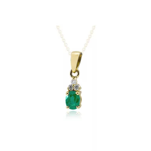 Moon Diamonds  - Smaragd és gyémántköves arany medál 40-00193-1750F