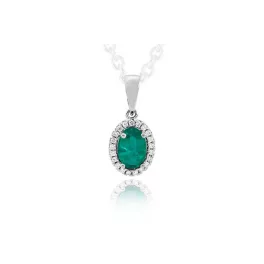   Moon Diamonds  - Smaragd és gyémántköves fehérarany medál 40-70515-1755F