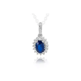 Moon Diamonds  - Zafír és gyémántköves fehérarany medál 40-70784-1555F