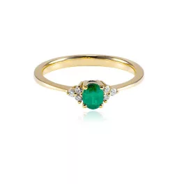   Moon Diamonds  - Smaragd köves arany gyűrű 50-00000-1750F/54