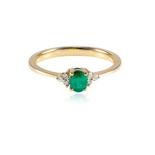 Moon Diamonds  - Smaragd köves arany gyűrű 50-00000-1750F/54