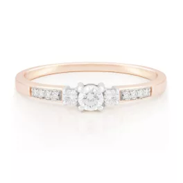   Moon Diamonds  - Gyémánt köves rozé arany gyűrű 50-00120-1257F/54