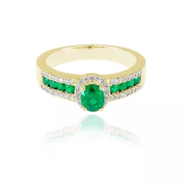   Moon Diamonds  - Smaragd köves arany gyűrű 50-00437A-1750F/56