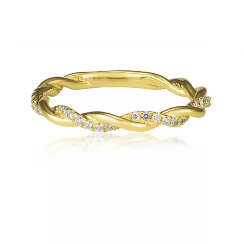 Moon Diamonds  - gyémántköves csavart arany gyűrű 50-01179-1250/56