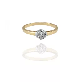   Moon Diamonds  - arany gyűrű gyémánt virággal 50-01283-1252F/52