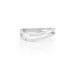   Moon Diamonds  - Hullámos fehérarany gyűrű gyémántokkal 50-01350-1255/56