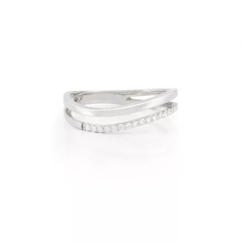 Moon Diamonds  - Hullámos fehérarany gyűrű gyémántokkal 50-01350-1255/56