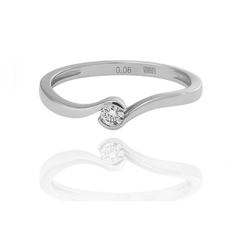 Moon Diamonds  - Összefonódó fehérarany gyűrű gyémánttal 50-01913-1255F/50