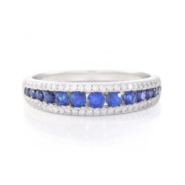   Moon Diamonds  - Zafír köves fehérarany gyűrű 50-70551-1555F/54