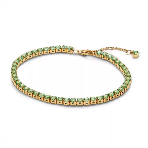 Pandora  - Szikrázó zöld tenisz karkötő - 561469C02-18