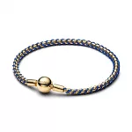 Pandora  - Kék zsinóros karkötő box lánccal 