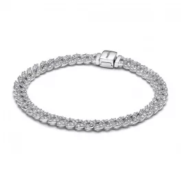Pandora  - Pavé kubai láncos karkötő - 593008C01-18