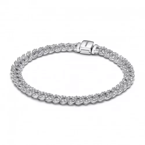 Pandora  - Pavé kubai láncos karkötő - 593008C01-18