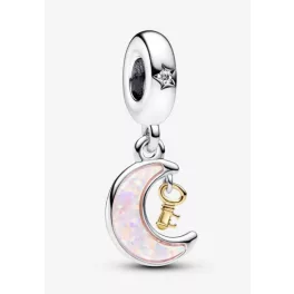 Pandora  - Kéttónusú kulcs és hold függő charm - 762985C01
