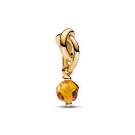 Pandora  - Fazettált mézszínű örökkévalóság kör függő charm - 763462C11