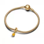 Pandora  - Fazettált mézszínű örökkévalóság kör függő charm - 763462C11
