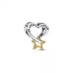 Pandora  - Szerencse csillag és szív charm - 763513C00